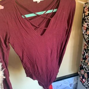 burgundy bodysuit